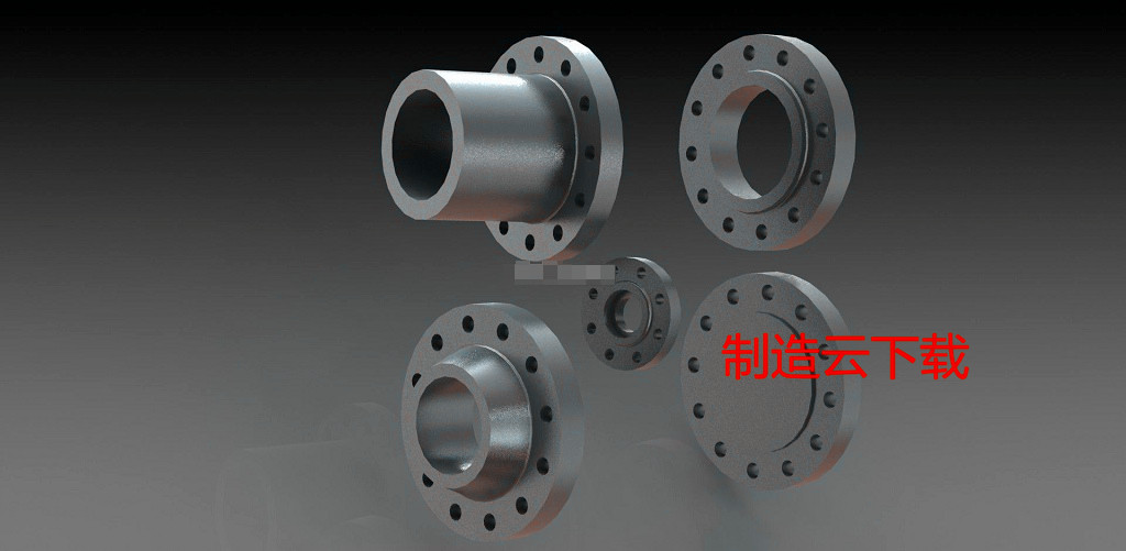 各种规格的法兰3D模型