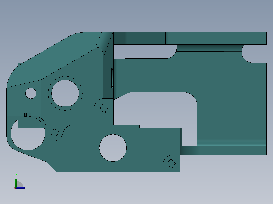 测量仪器压铸件左视图