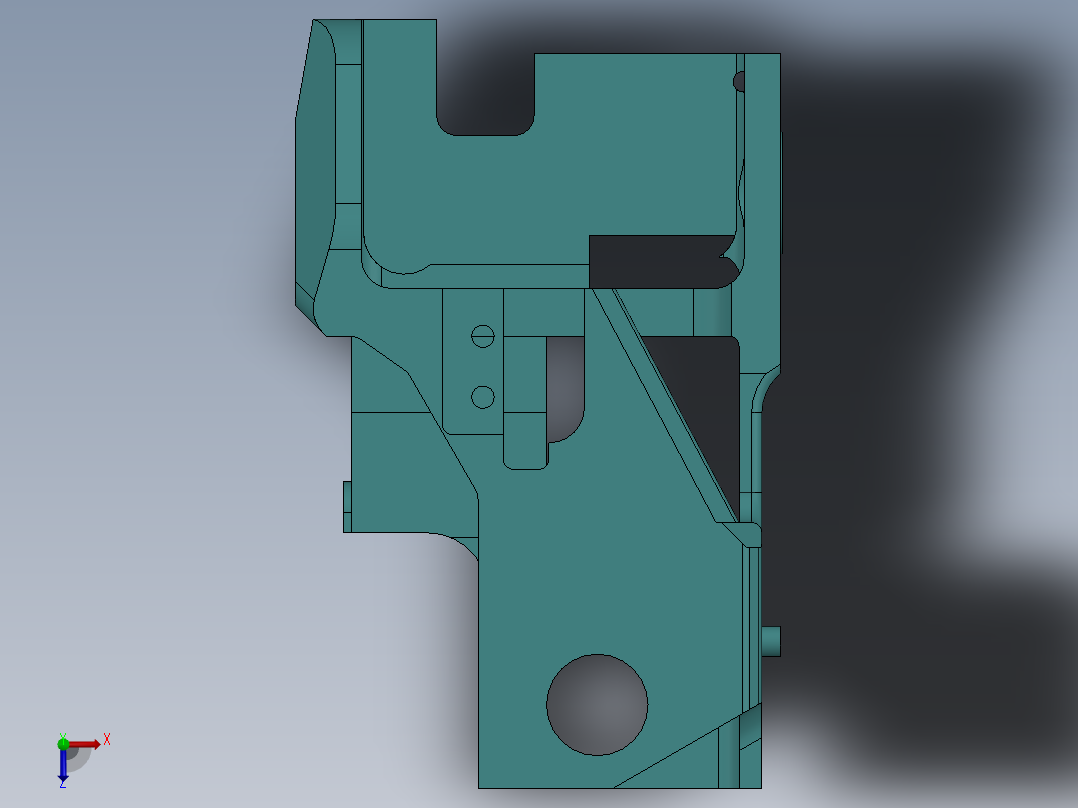 测量仪器压铸件俯视图