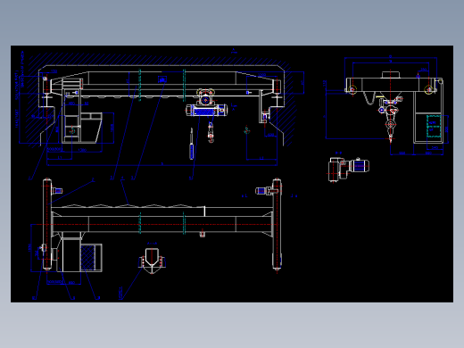 司机室操纵电动单梁起重机总图