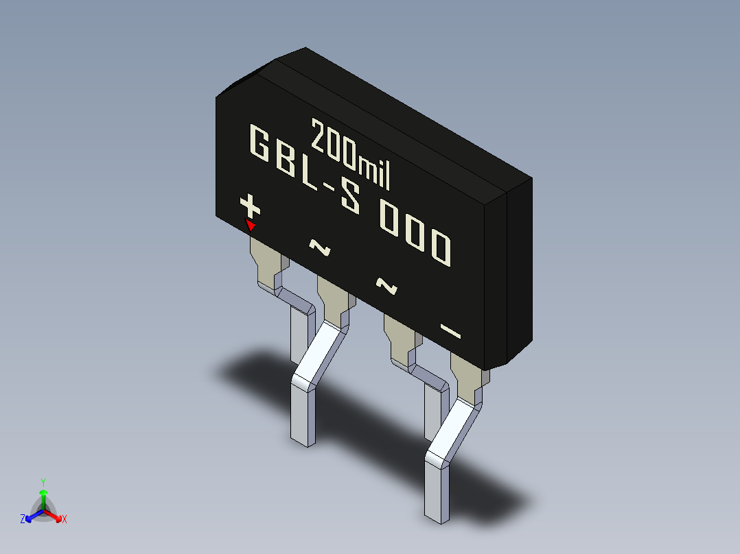 桥式整流器-GBL-S正等轴测图