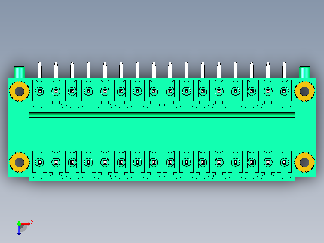 DEGSON 15EDG（公头） 3.5mm 螺钉锁紧，插拔式接线端子 FullPack-15EDGRTM-3.5-32P-14-00AH俯视图