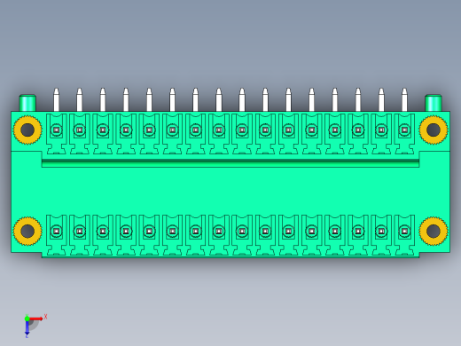 DEGSON 15EDG（公头） 3.5mm 螺钉锁紧，插拔式接线端子 FullPack-15EDGRTM-3.5-32P-14-00AH俯视缩略图
