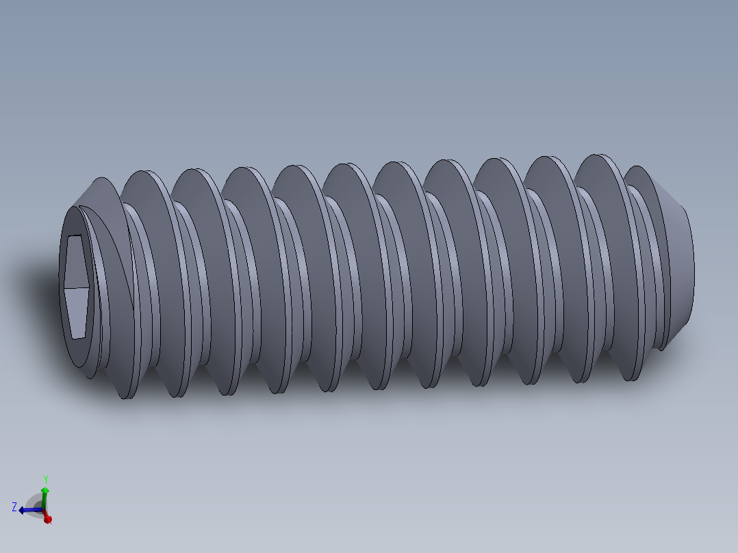 UNC 平头紧定螺钉-UNC SET SCREW 6-32 x0.375.SLDPRT主视图