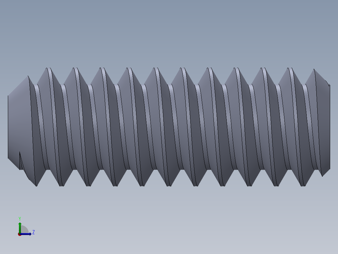 UNC 平头紧定螺钉-UNC SET SCREW 6-32 x0.375.SLDPRT左视图