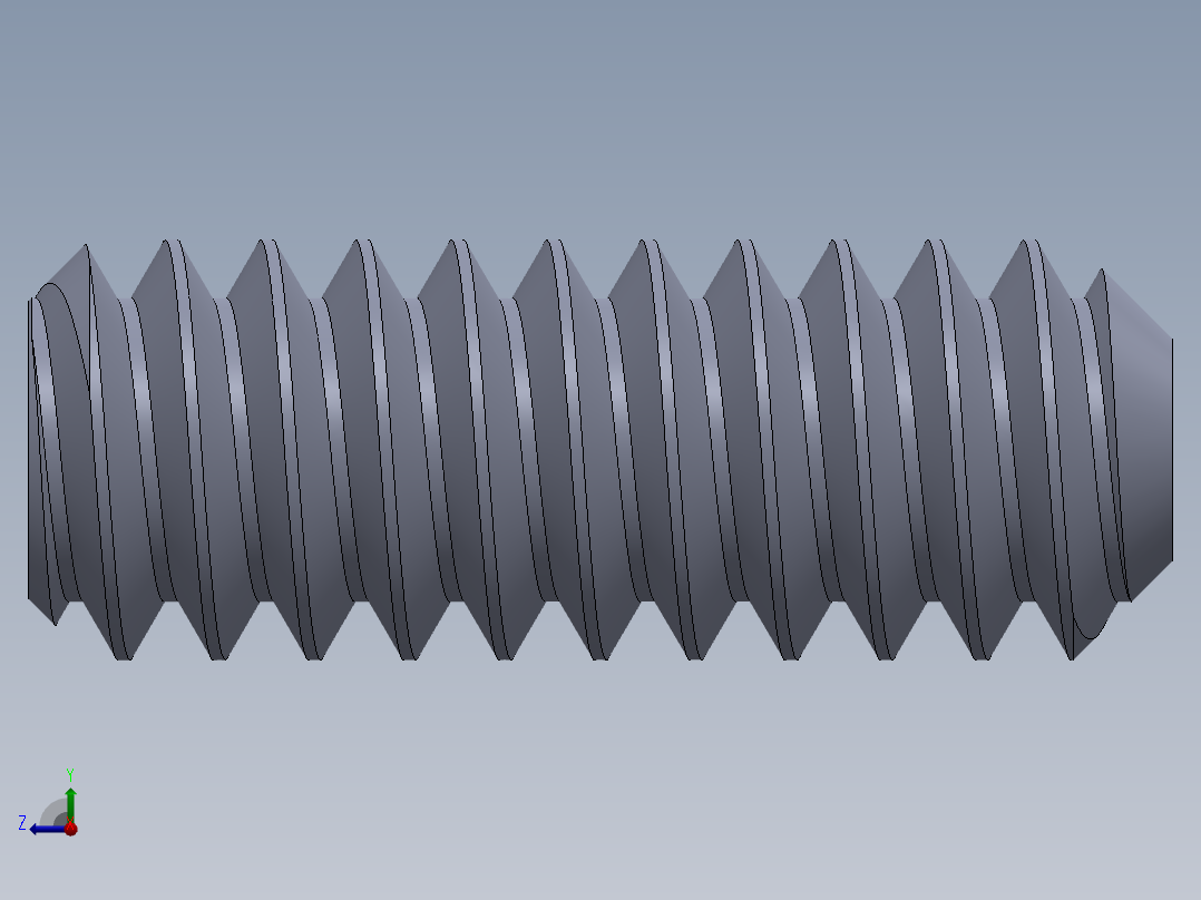 UNC 平头紧定螺钉-UNC SET SCREW 6-32 x0.375.SLDPRT右视图