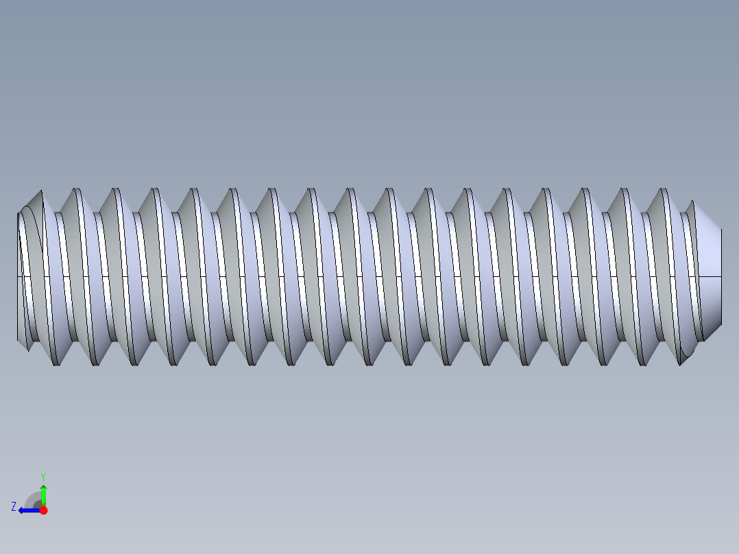 UNC 平头紧定螺钉-UNC SET SCREW 10-24 x0.750.STEP右视图