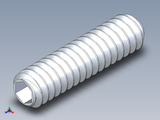 UNC 平头紧定螺钉-UNC SET SCREW 10-24 x0.750.STEP正等轴测缩略图