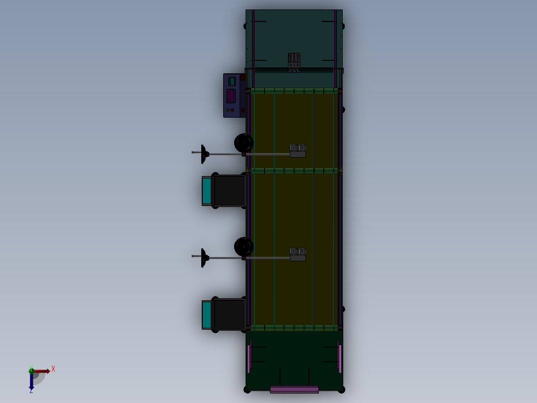 纸袋气缸分页喷码机俯视图