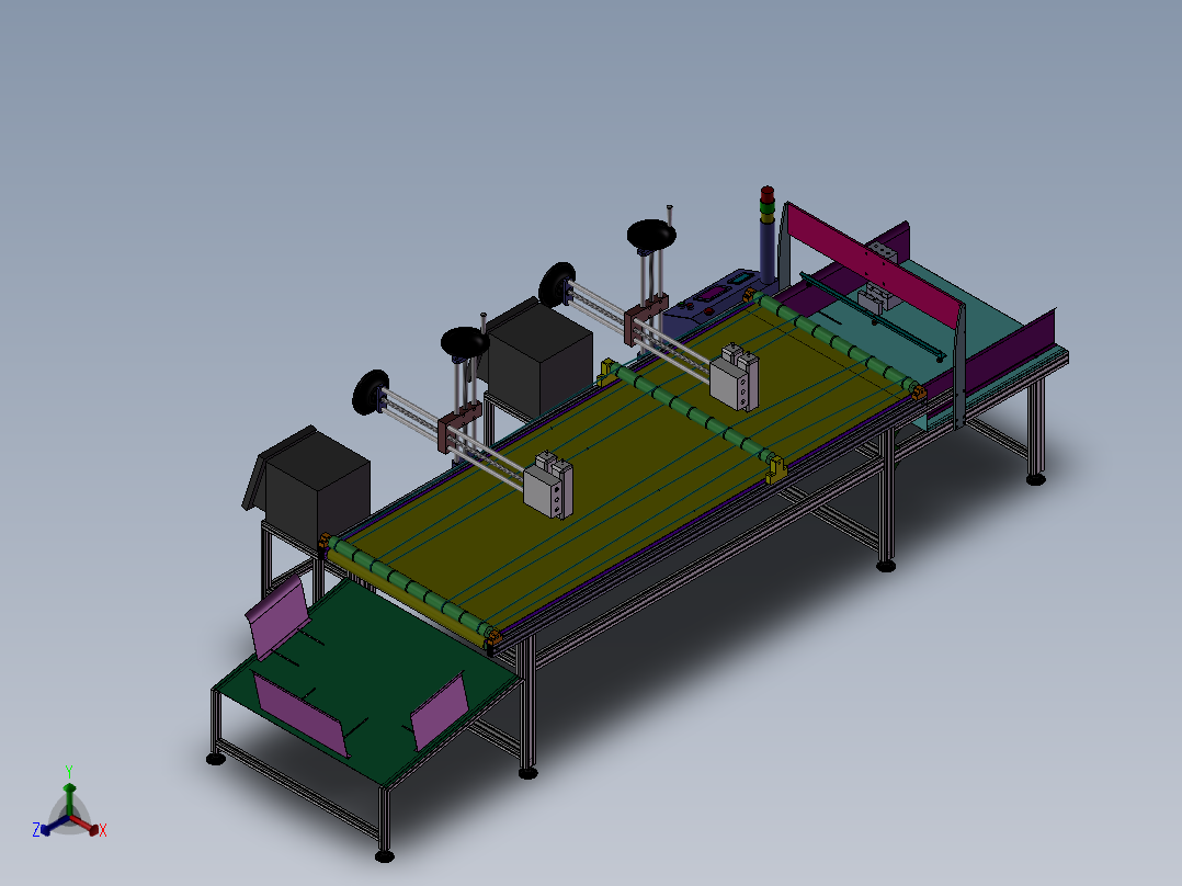 纸袋气缸分页喷码机正等轴测图
