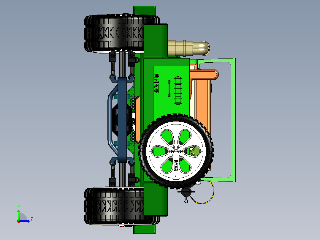 玩具越野车小模型3D图纸 STP左视图