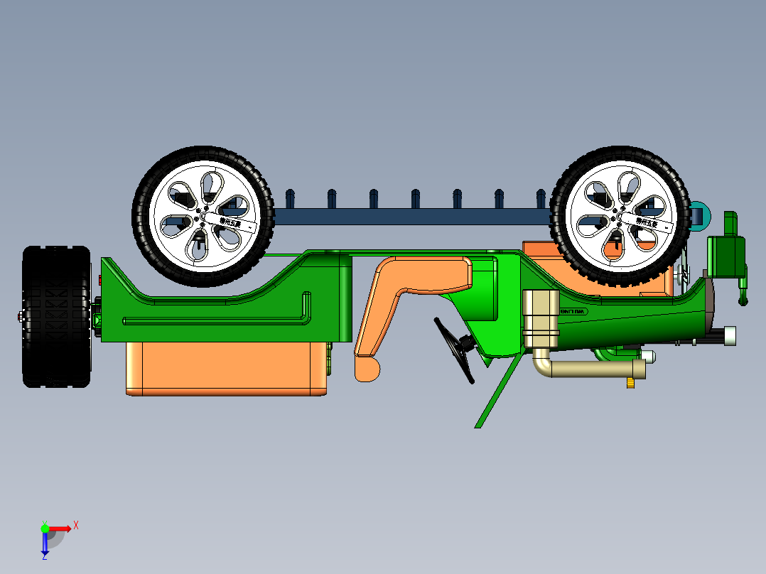 玩具越野车小模型3D图纸 STP俯视图