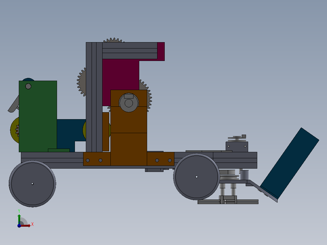 韭菜收割机建模前视图