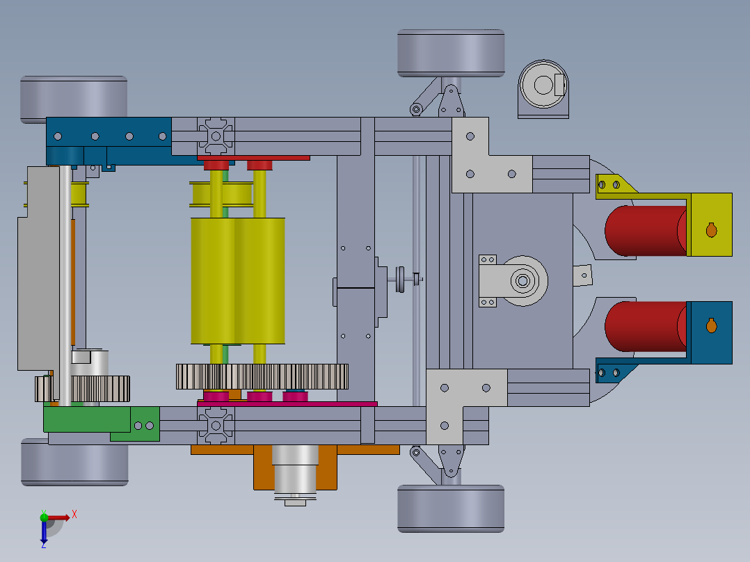 韭菜收割机建模俯视图