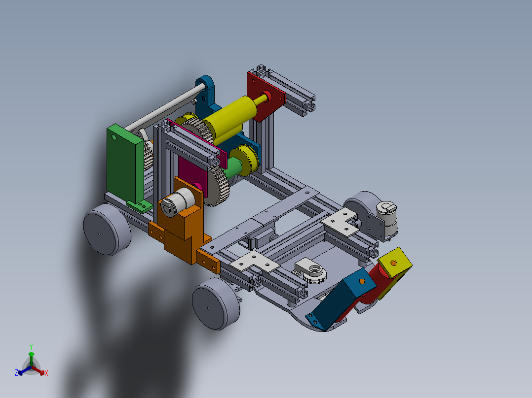 韭菜收割机建模正等轴测图