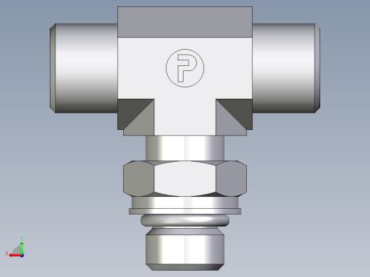 卡套式工业通用硬管接头EO_Adjustable_locknut_branch_tee_TEE08SMOROMDCF后视缩略图