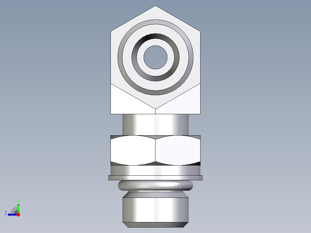 卡套式工业通用硬管接头EO_Adjustable_locknut_branch_tee_TEE08SMOROMDCF右视图