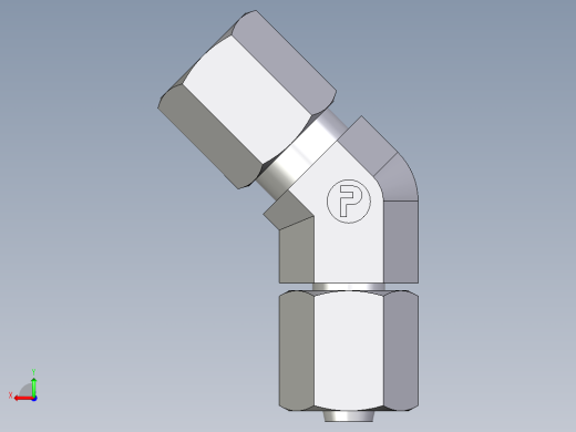 卡套式工业通用硬管接头EO_Swivel_nut_45_deg_elbow_EV06ZLCF后视缩略图