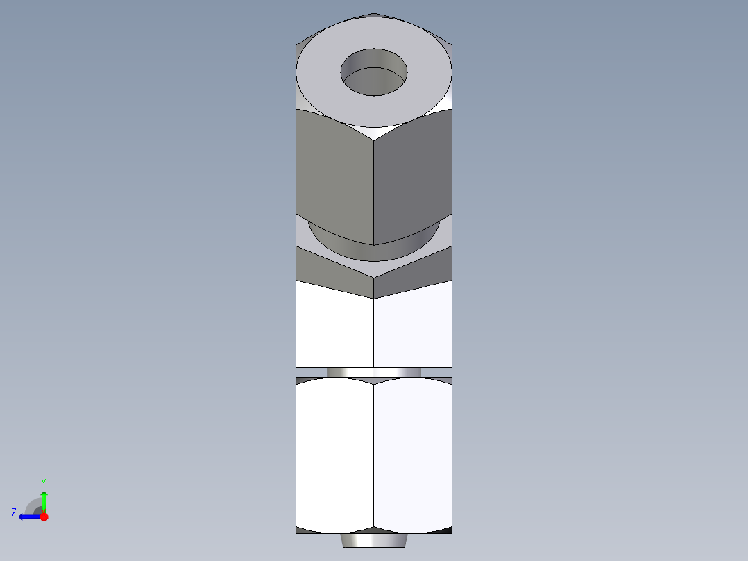 卡套式工业通用硬管接头EO_Swivel_nut_45_deg_elbow_EV06ZLCF右视图