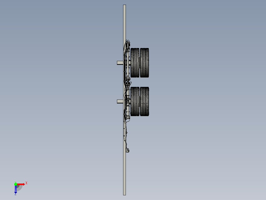 卡车双联轴悬架俯视图