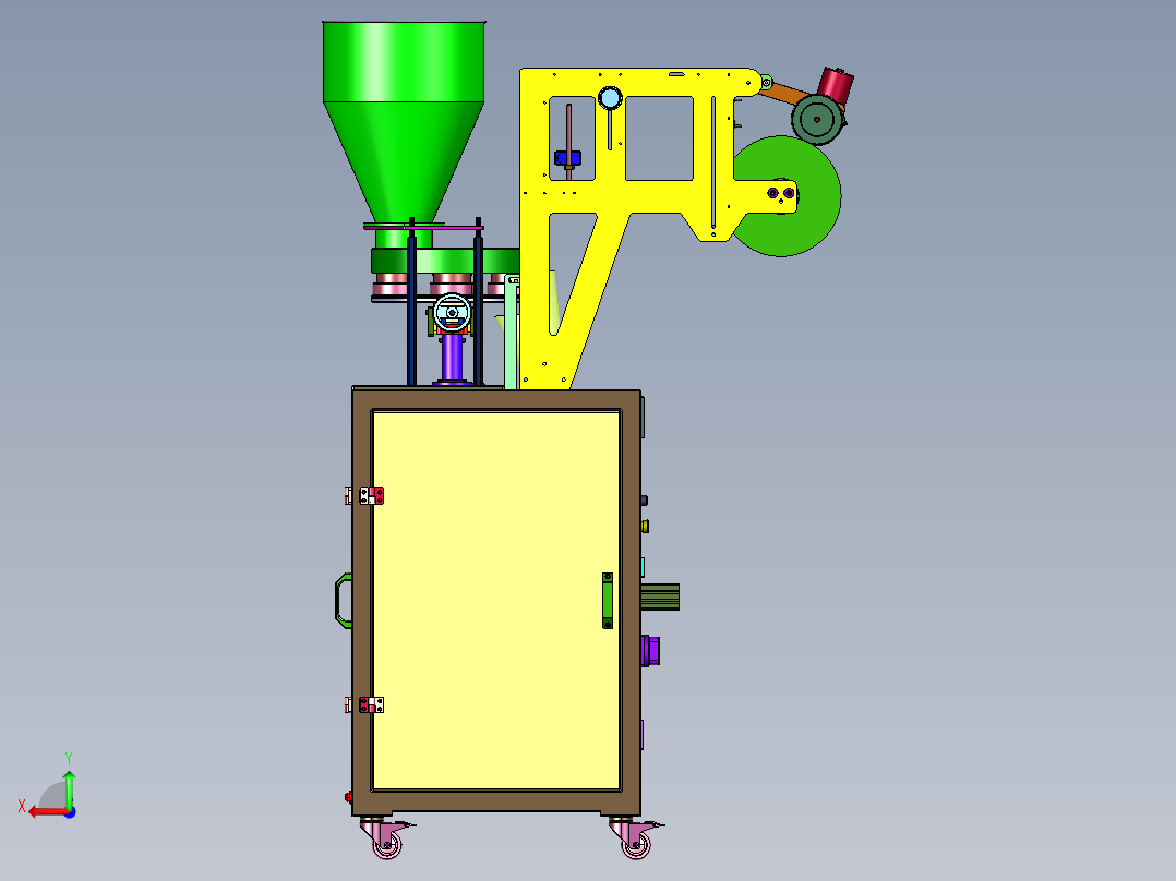 粉末粉剂长条形背封立式打包机后视图