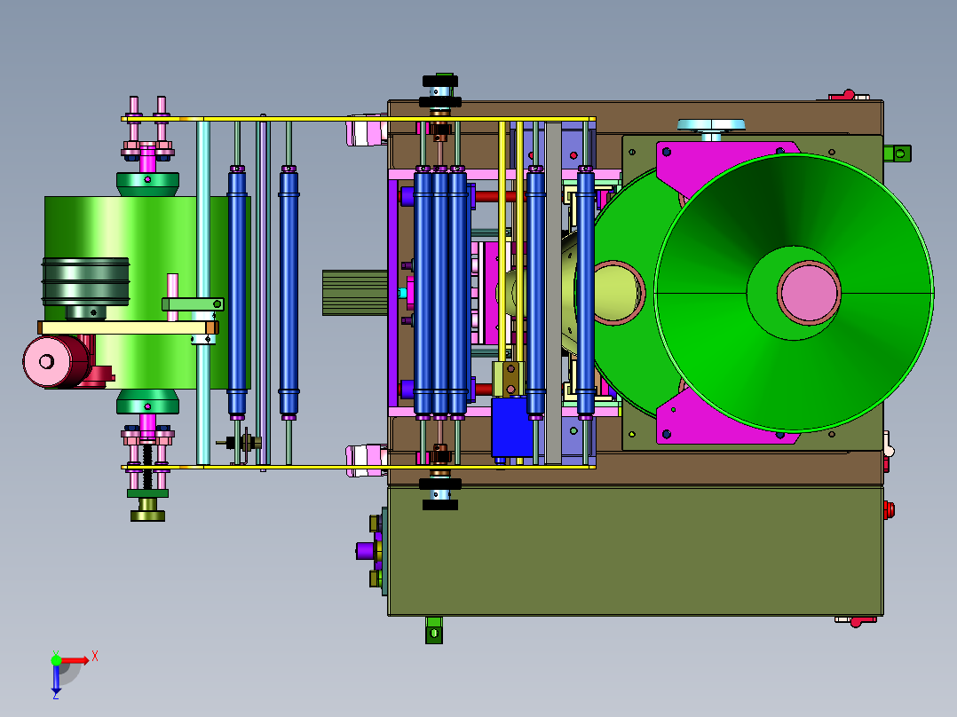 粉末粉剂长条形背封立式打包机俯视图