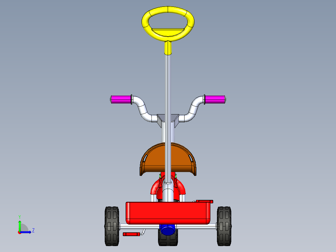 推三轮车--igs stp stl左视图