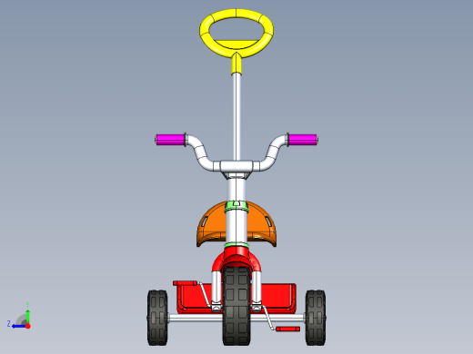 推三轮车--igs stp stl右视缩略图