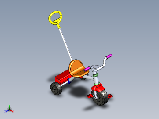 推三轮车--igs stp stl正等轴测缩略图