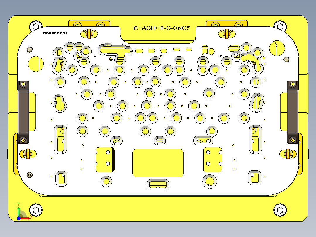 REACHER-C-笔记本CNC工装夹具三维模型CNC5-0614前视图