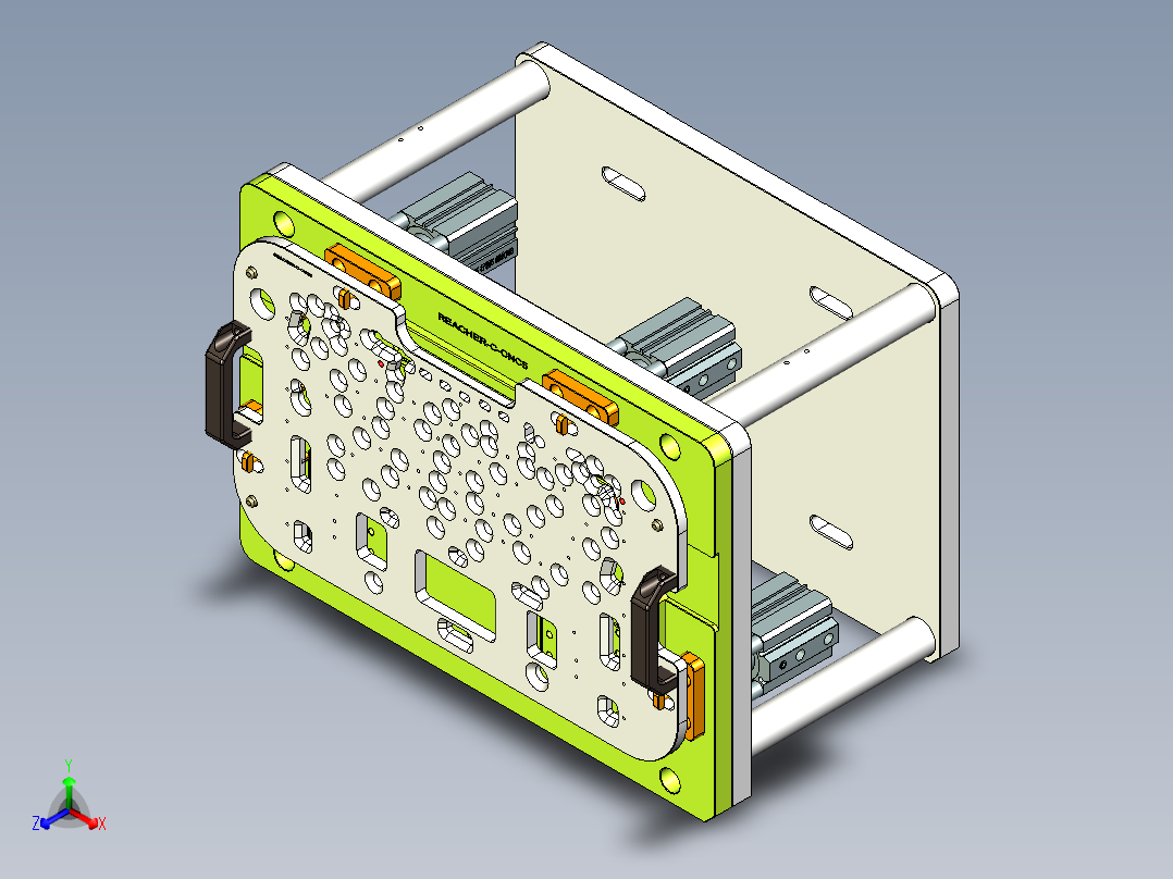 REACHER-C-笔记本CNC工装夹具三维模型CNC5-0614正等轴测图