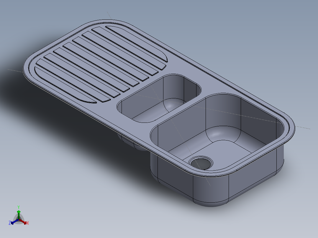 水槽、不锈钢水槽(91)正等轴测图