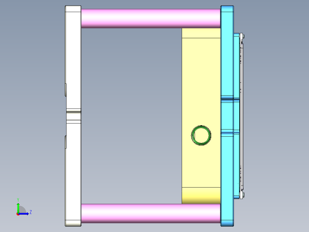Aam00-A-笔记本CNC工装夹具三维模型CNC5-0430左视图