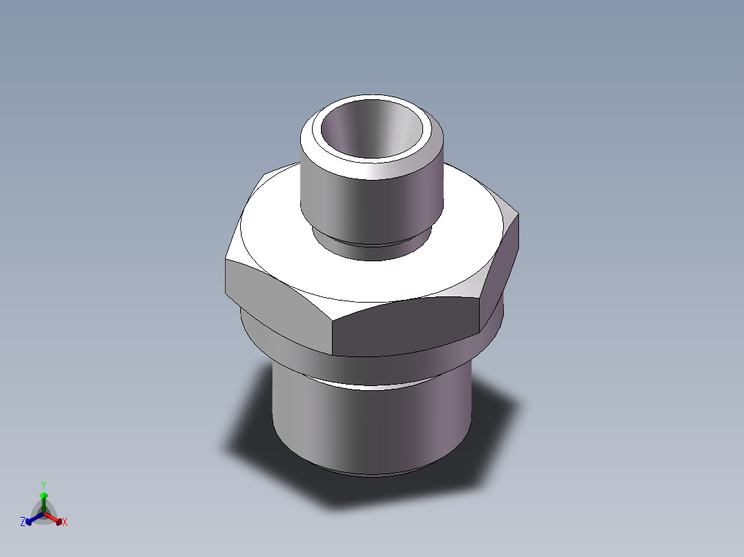 英制管螺纹ED密封、1CB-12-06WD正等轴测图