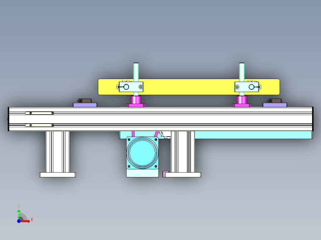 小型化皮带倍速输送线设计前视图