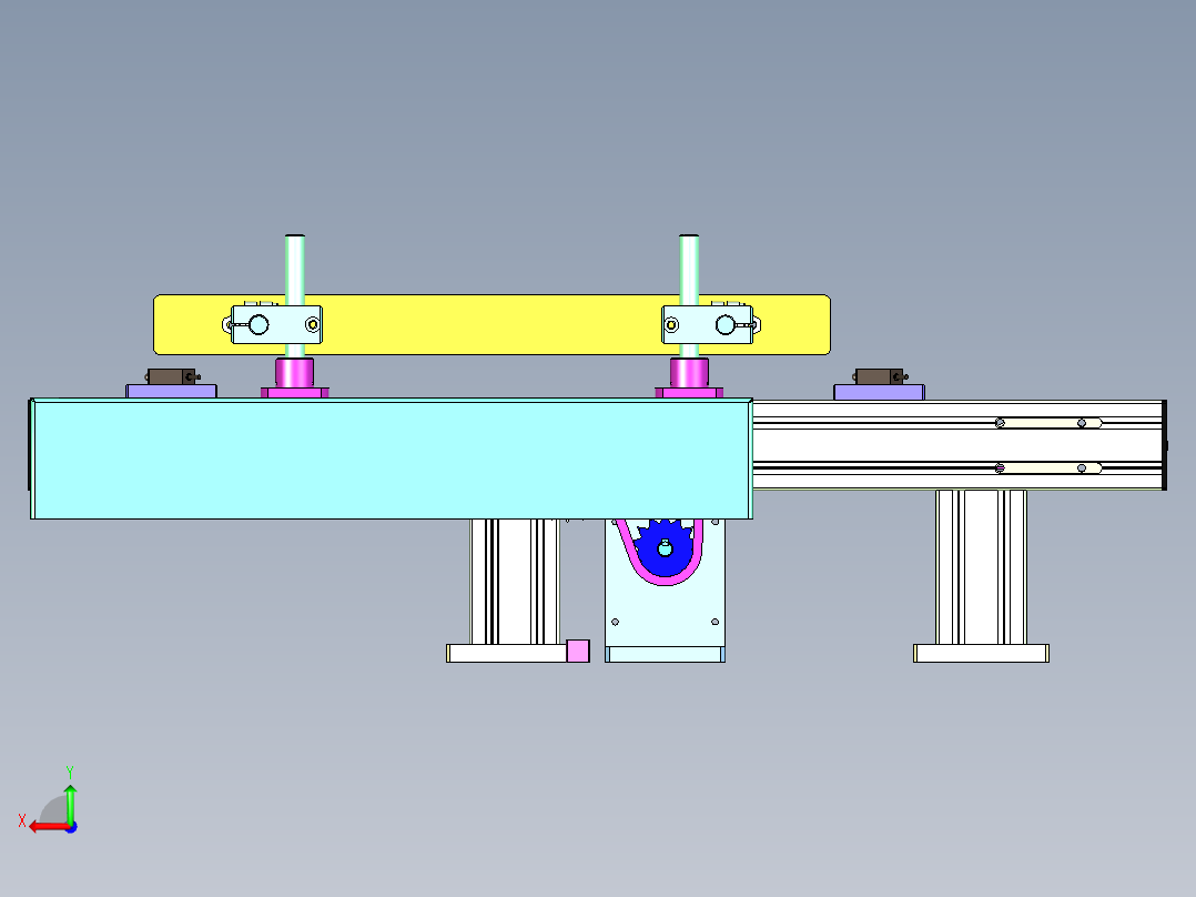 小型化皮带倍速输送线设计后视图