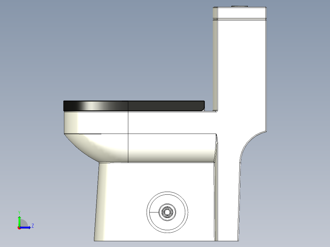 B3003334-紧凑型（深度小于25英寸）马桶左视图
