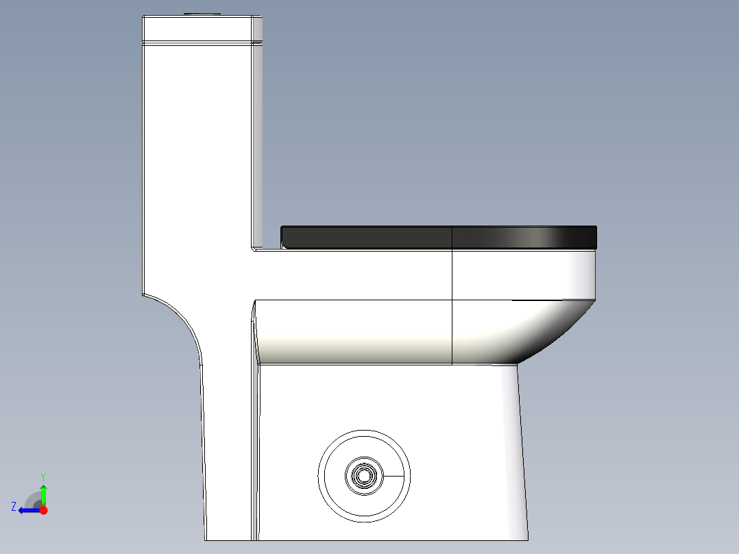 B3003334-紧凑型（深度小于25英寸）马桶右视图