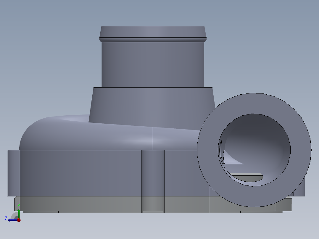 A2004936-GT1749S 涡轮增压器的压缩机右视图