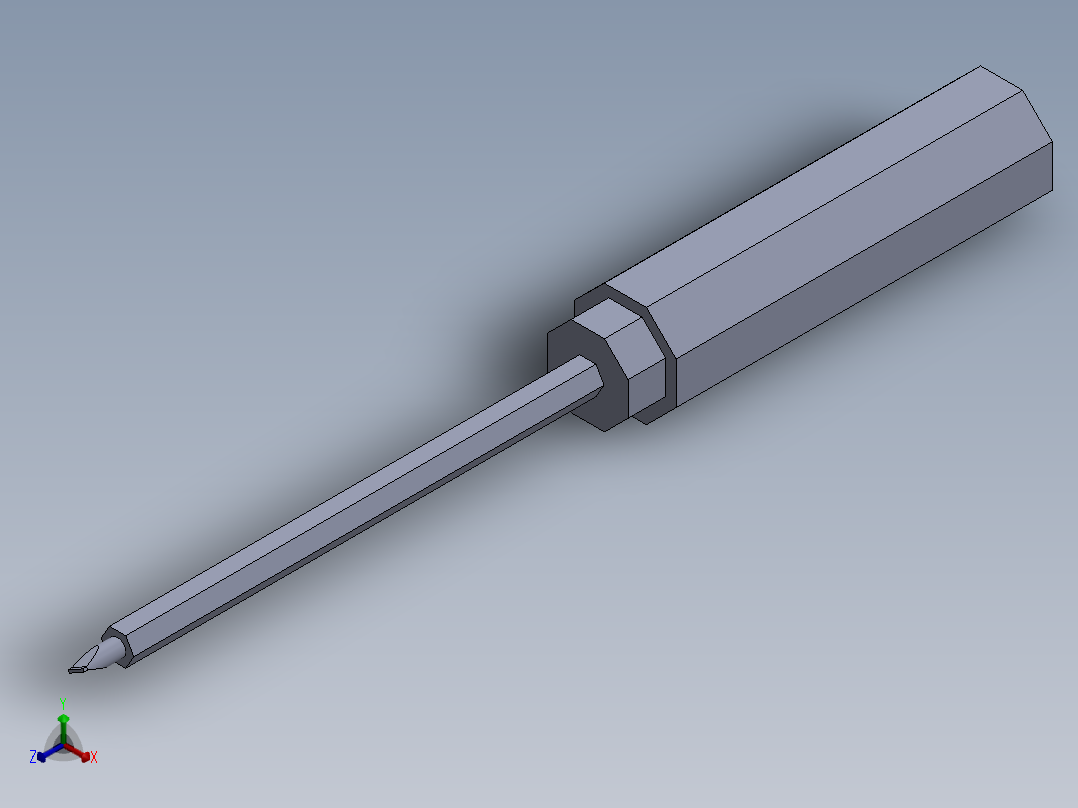 可反转双头螺丝刀正等轴测图