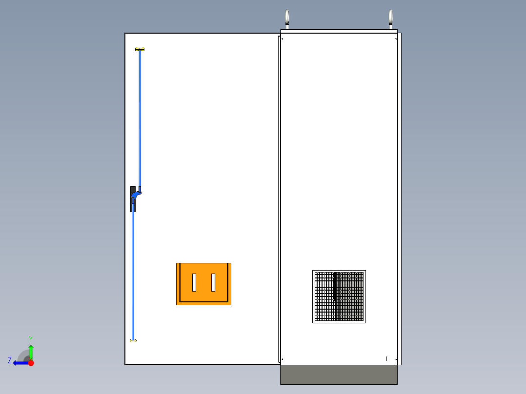 三柜组装双电源630A刀开关软启动控制柜右视图