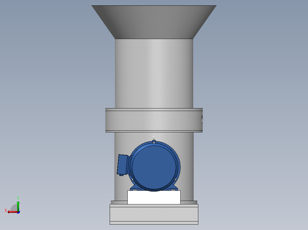 立式秸秆压块成形机设计三维后视图