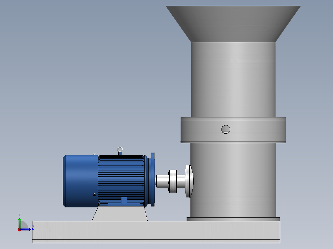 立式秸秆压块成形机设计三维左视图