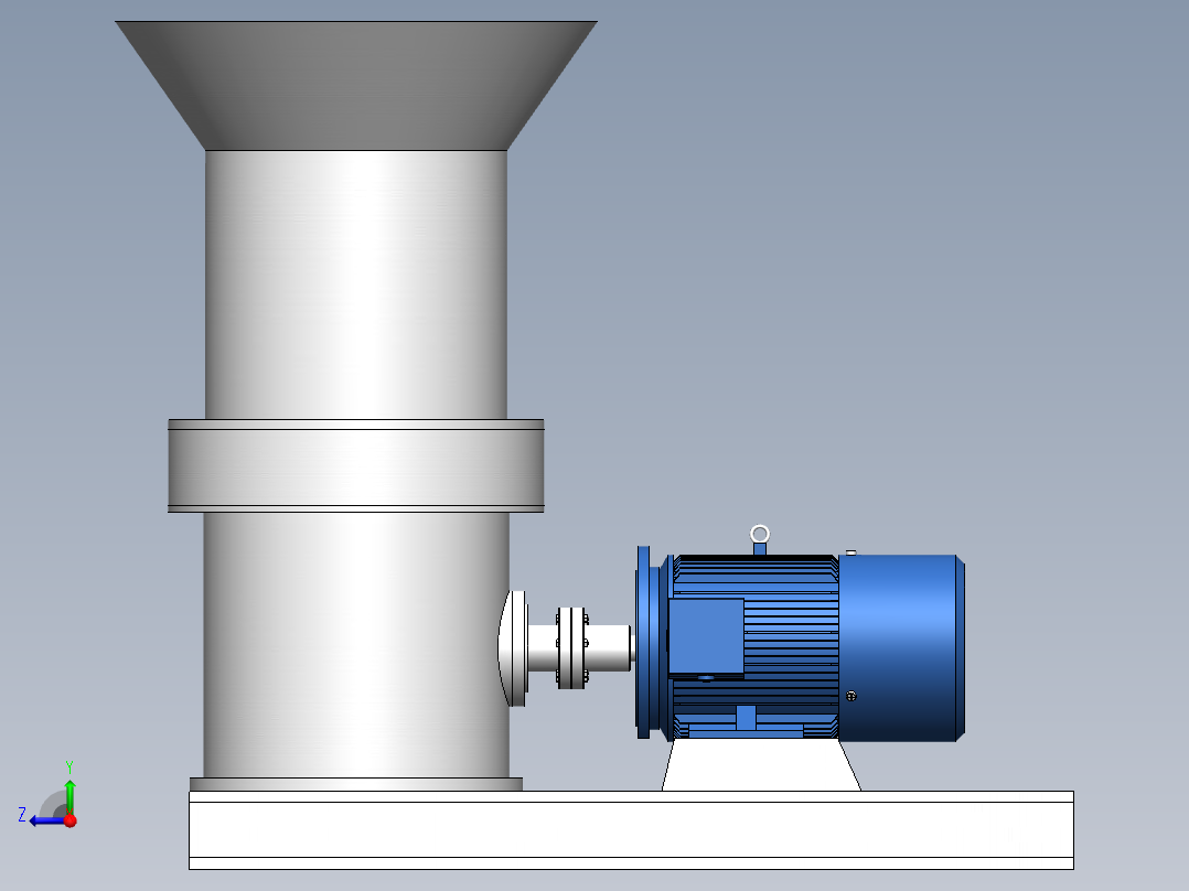 立式秸秆压块成形机设计三维右视图