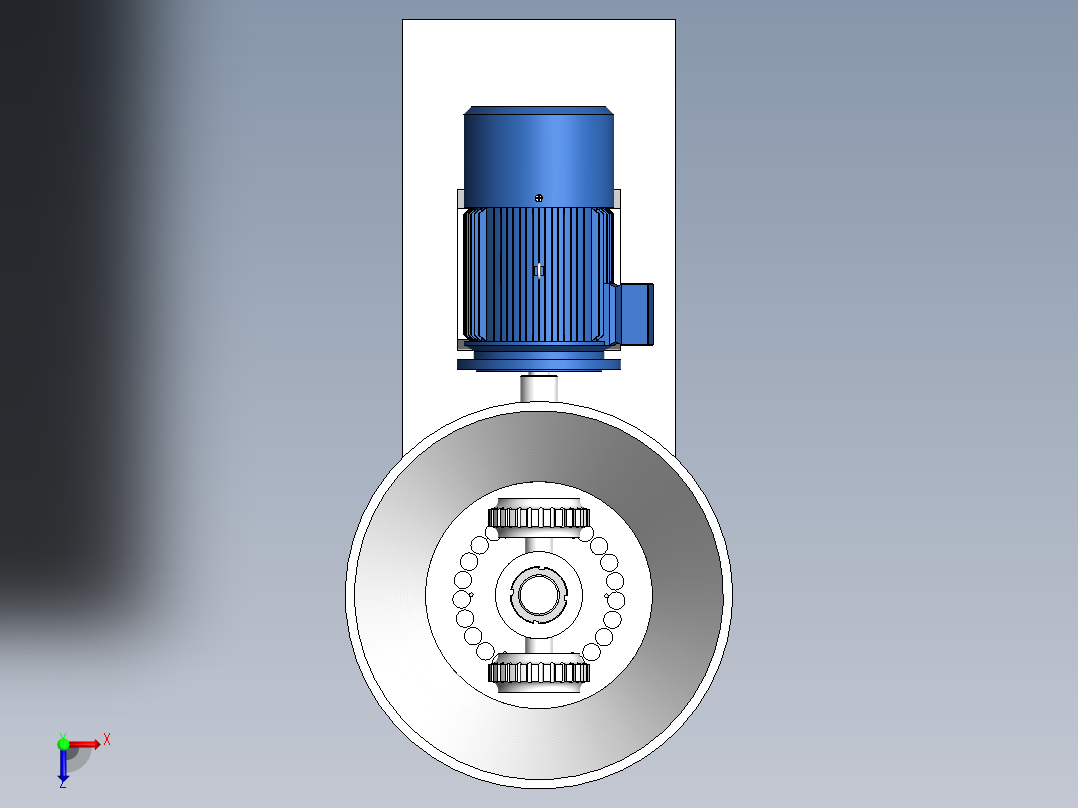 立式秸秆压块成形机设计三维俯视图