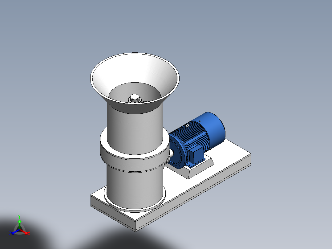 立式秸秆压块成形机设计三维正等轴测图