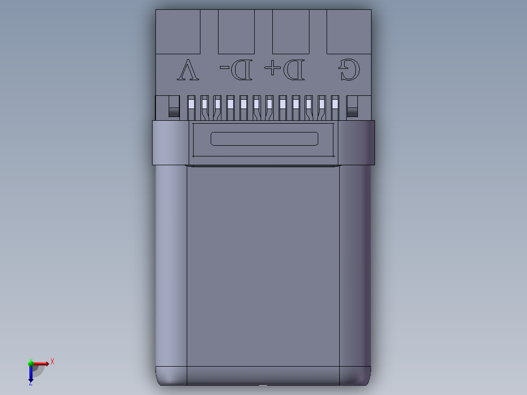 通用串口总线3.1 Type-C连接器公头适配器俯视图