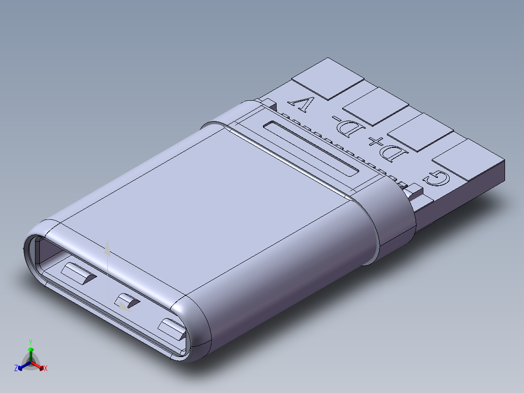 通用串口总线3.1 Type-C连接器公头适配器正等轴测图