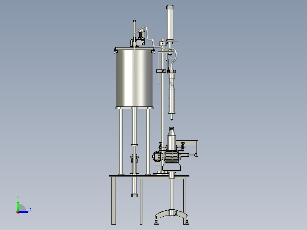 实验型小型液体灌装设备左视图