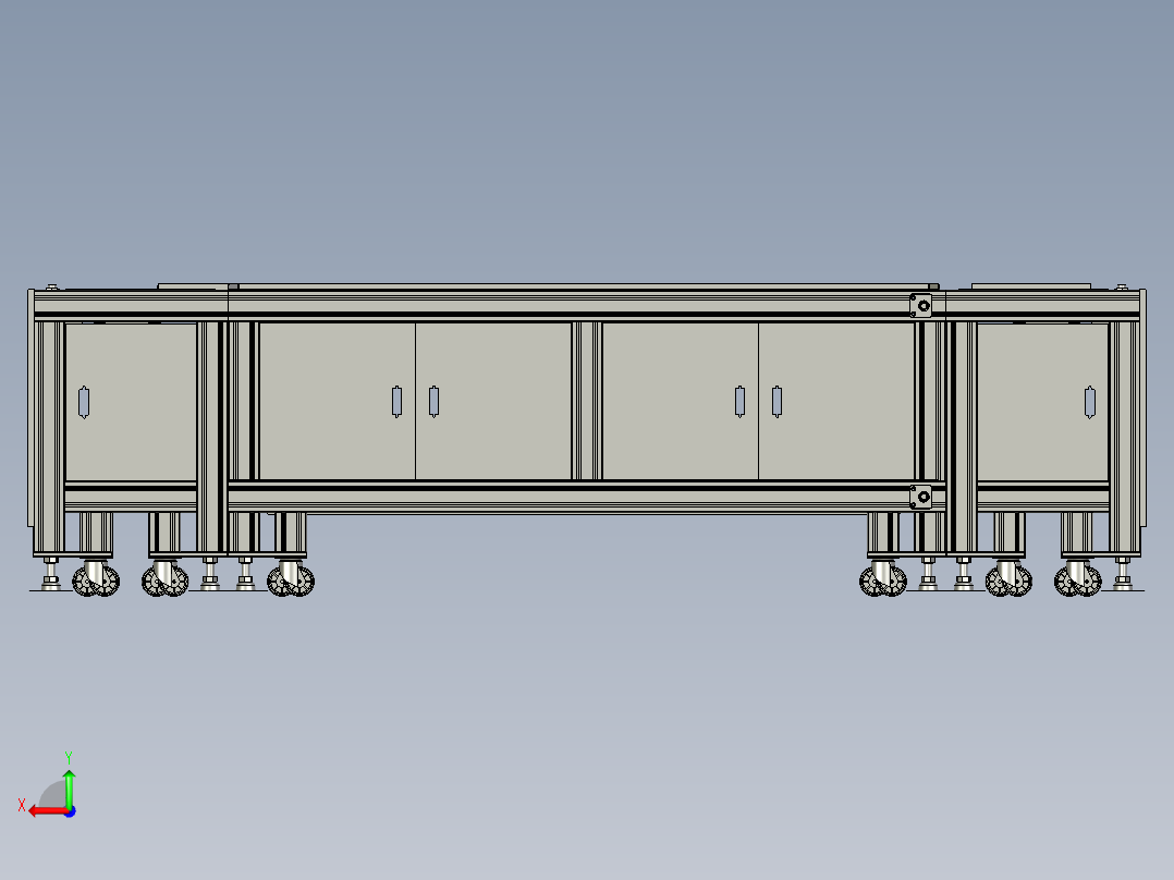 电子厂组装生产输送托盘单倍速链输送线双皮带装备线后视图